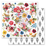 Prima PAINTED FLORAL 12"X12" Paper Pad with Foil 24 sheets