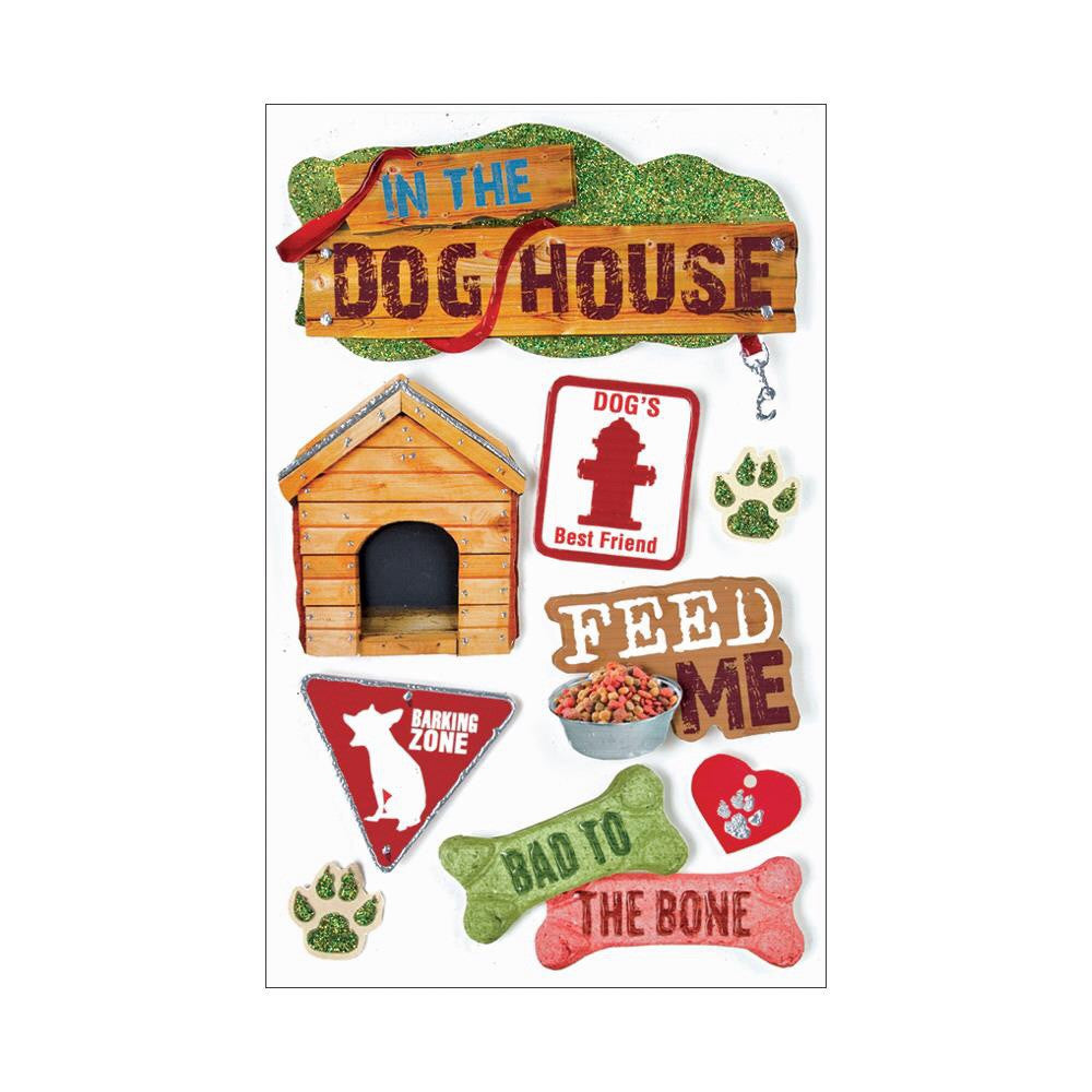 Paper House IN THE DOG HOUSE 3D Stickers - Scrapbook Kyandyland