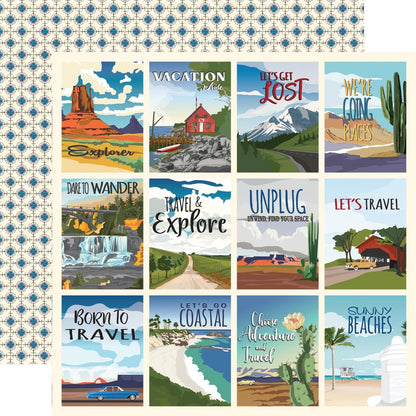 Carta Bella ROAD TRIP Collection Kit 12&quot;X12&quot; Scrapbook Sheets