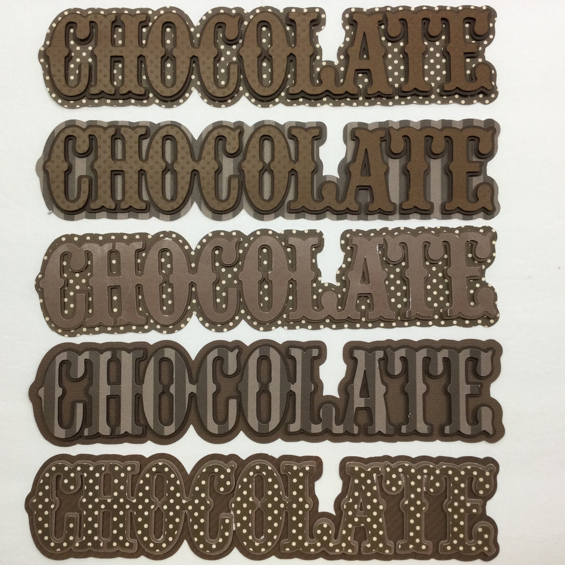 CHOCOLATE Layered Title Scrapbook Die Cuts