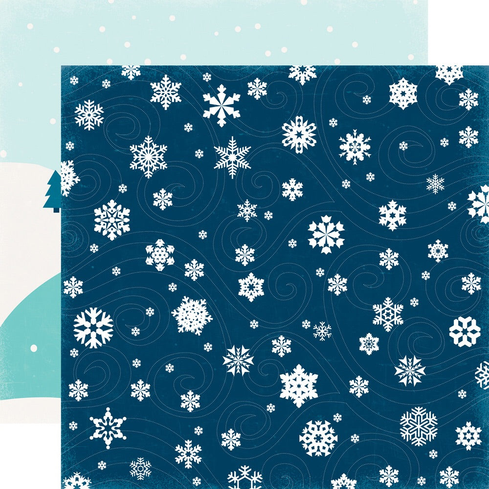 Echo Park Hello Winter FRIGID BLIZZARD 12&quot;x12&quot; Scrapbook Paper Scrapbooksrus