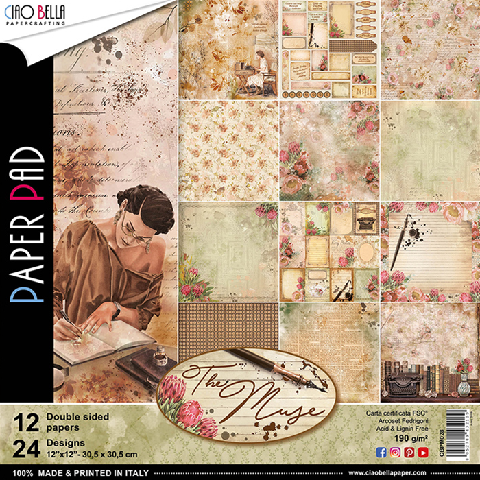 Ciao Bella THE MUSE Paper Pad 12 Sheets Scrapbooksrus