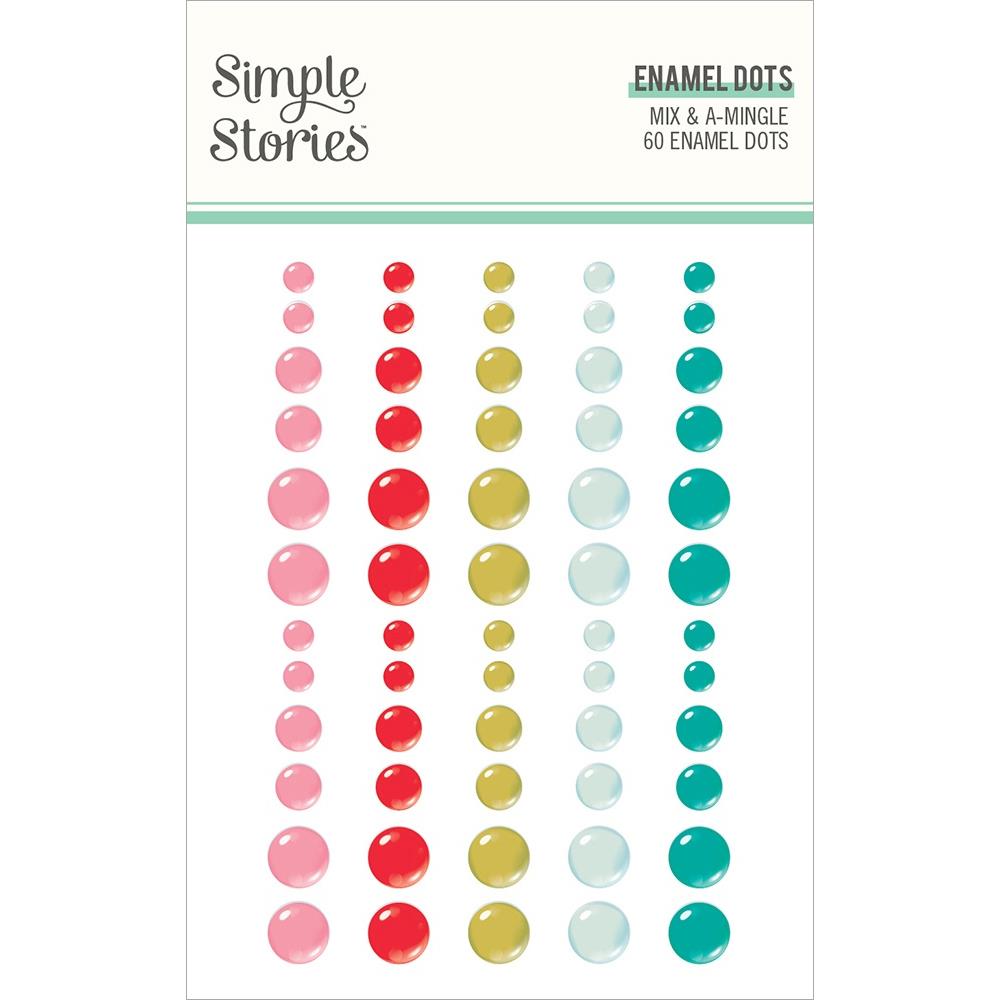 Simple Stories MIX &amp; A-MINGLE Enamel Dots 60pc