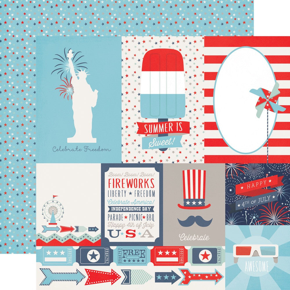 Echo Park Sweet Liberty 12"x12" Journaling Card Sheet
