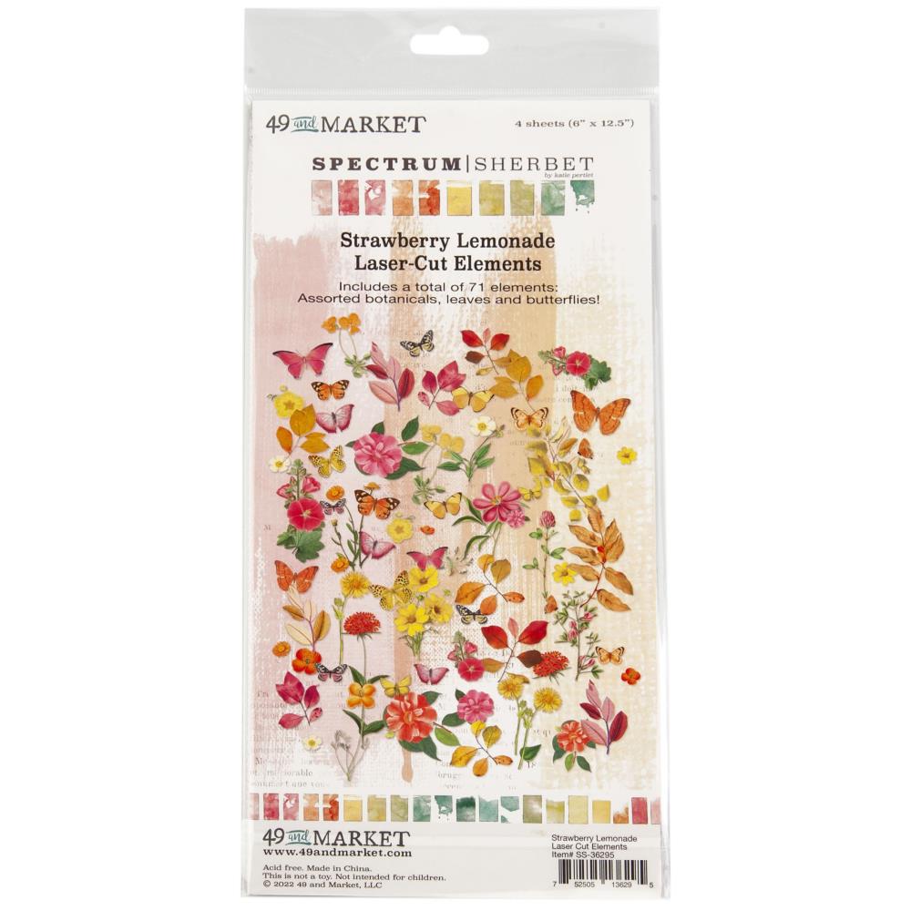 49 and Market Spectrum Sherbet STRAWBERRY LEMONADE Laser-Cut Elements Scrapbooksrus LasVegas Scrapbook Store