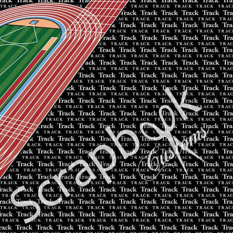 TRACK GO BIG RIGHT 12"x12" Sports Sheet Scrapbook Customs
