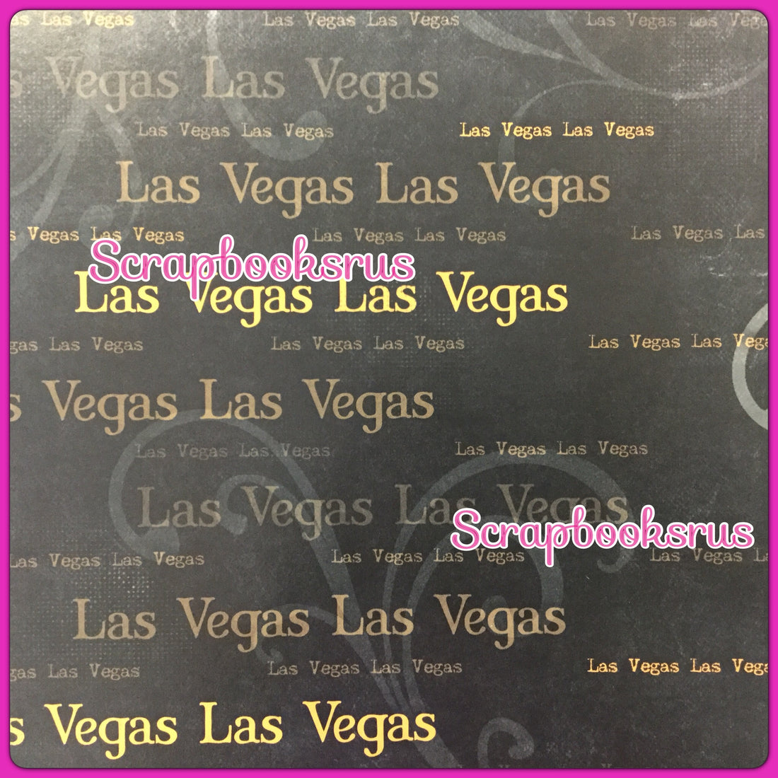 Old Antique Words LAS VEGAS GOLD 12&quot;X12&quot; Scrapbook Paper