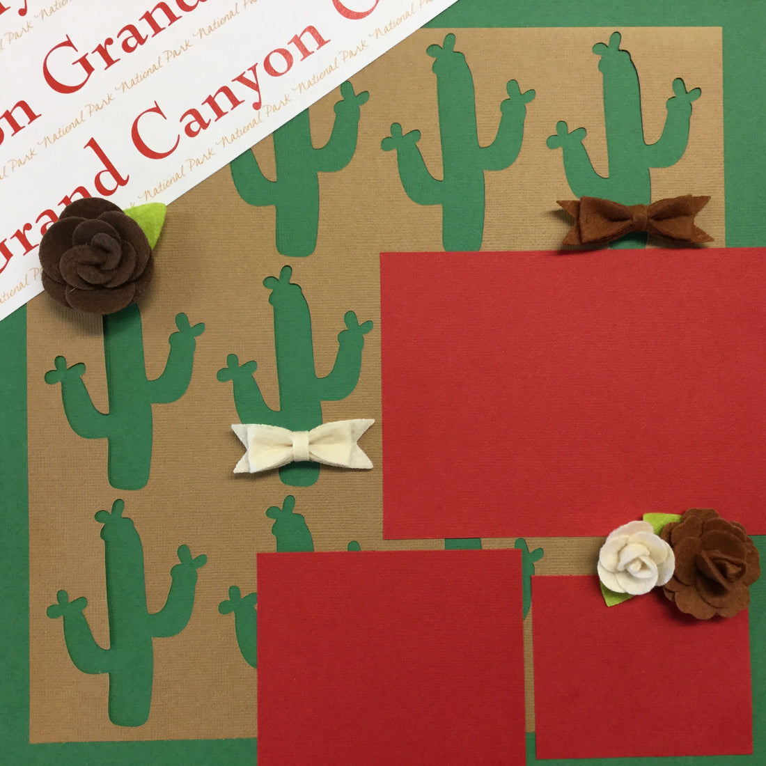 Premade Scrapbook Page 12&quot;x12&quot; GRAND CANYON BOWS