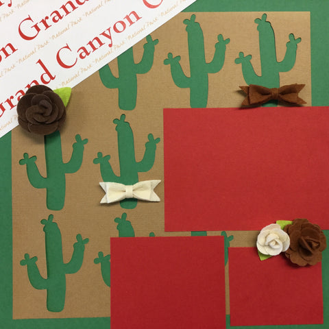 Premade Scrapbook Page 12"x12" GRAND CANYON BOWS