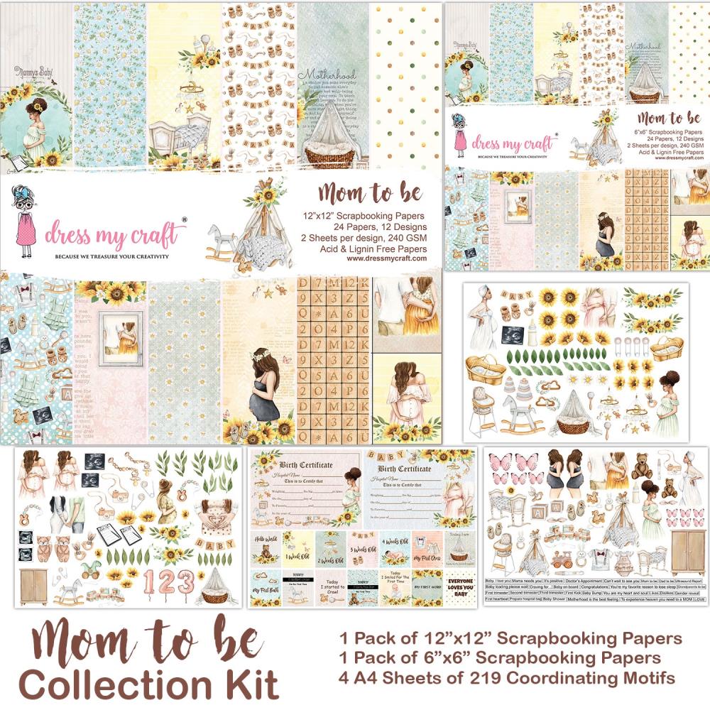 Dress My Craft MOM TO BE Scrapbook Collection Kit Kyandyland.com