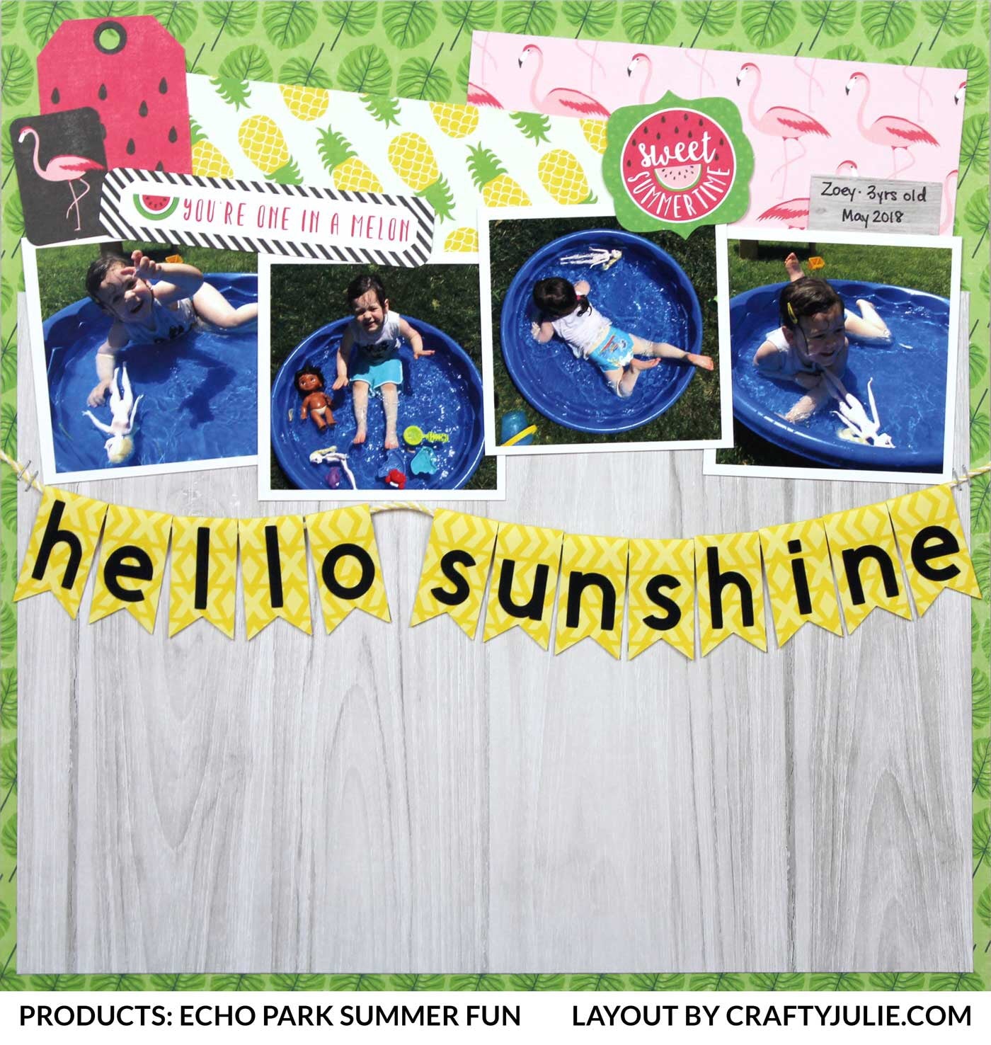 Echo Park SUMMER FUN Collection Kit 12&quot;X12&quot;