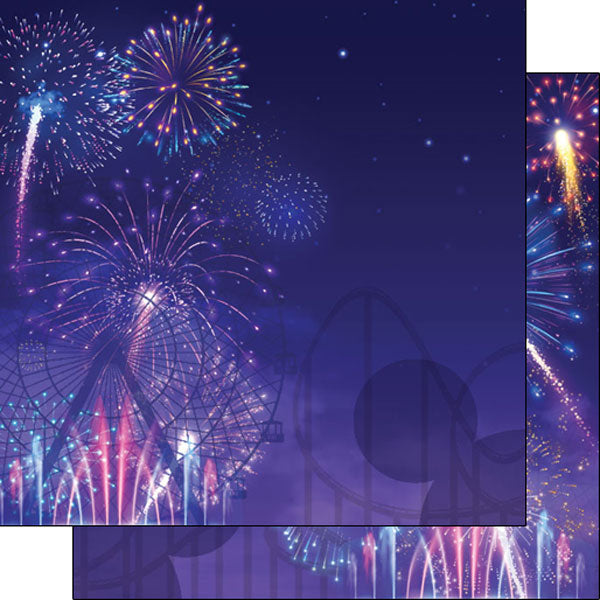 MAGICAL ADVENTURE FIREWORKS Disney 12"X12" Scrapbook Paper Scrapbooksrus
