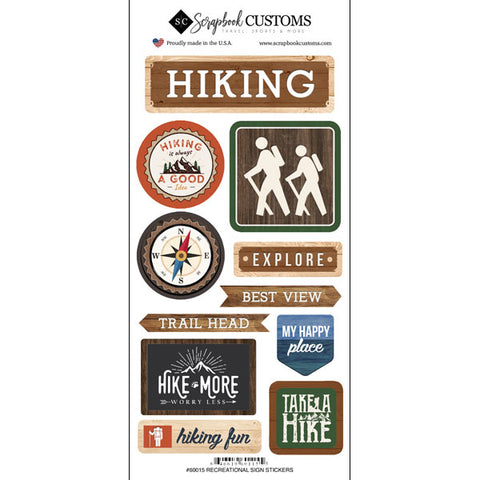 HIKING LIFE IS BETTER Outdoor Fun Stickers 11pc