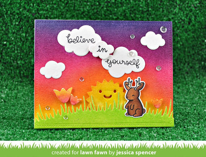 Lawn Fawn BELIEVE IN YOURSELF Stamp Sample @scrapbooksrus