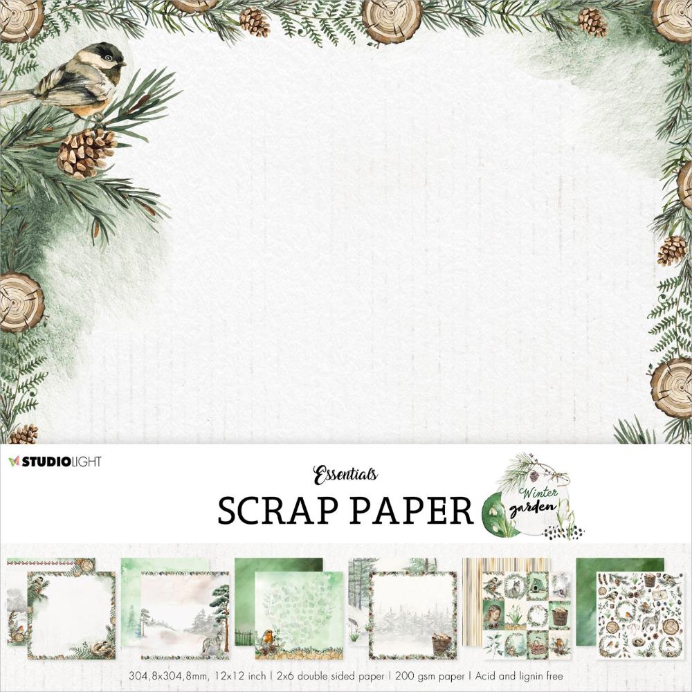 Studio Light Essentials WINTER GARDEN 12”x12” Scrap Scrapbook Paper 