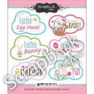 EASTER SAYINGS Scrapbook Customs Stickers 6pc