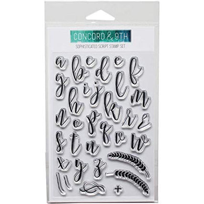 Concord &amp; 9th SOPHISTICATED SCRIPT Stamp Set 32 pc.