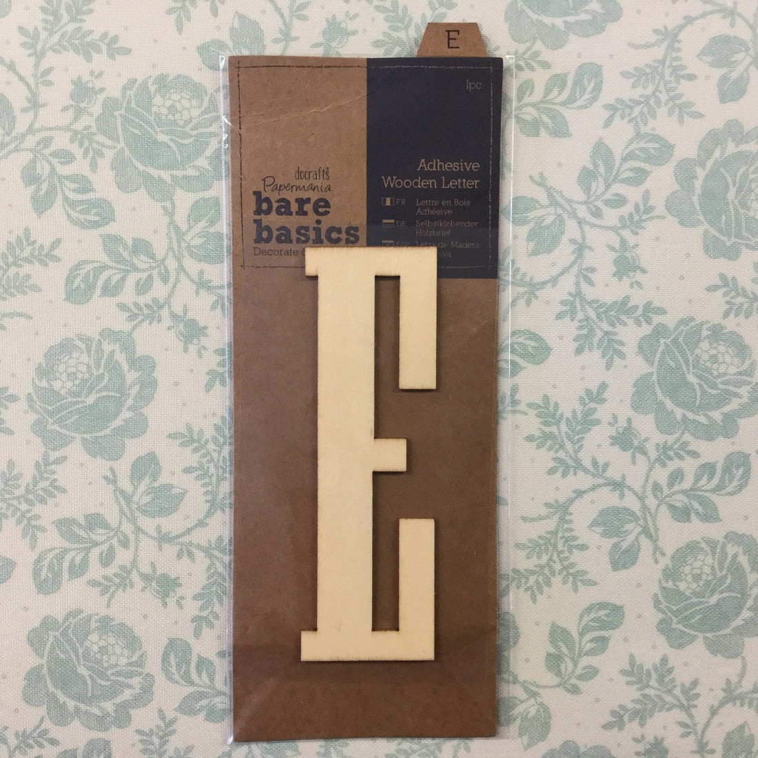 Papermania Bare Basics Wooden Adhesive LETTER E Wood