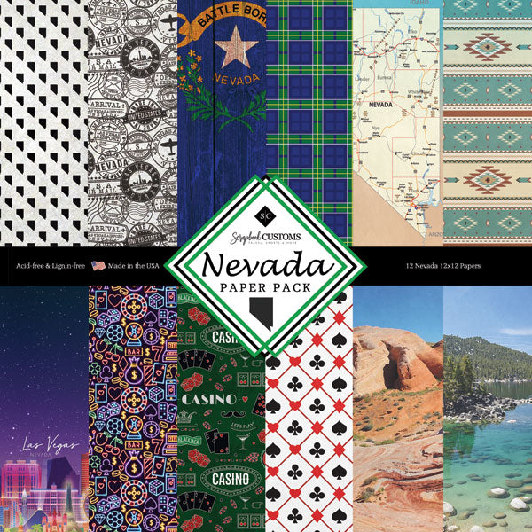 Scrapbook Customs NEVADA 12&quot;X12&quot; PAPER PACK 12 Sheets