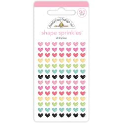 Doodlebug ALL MY LOVE Shape Sprinkles Stickers 98pc Scrapbookrus