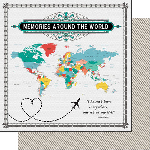 Scrapbook Customs MEMORIES AROUND THE WORLD 12X12 Paper Scrapbooksrus