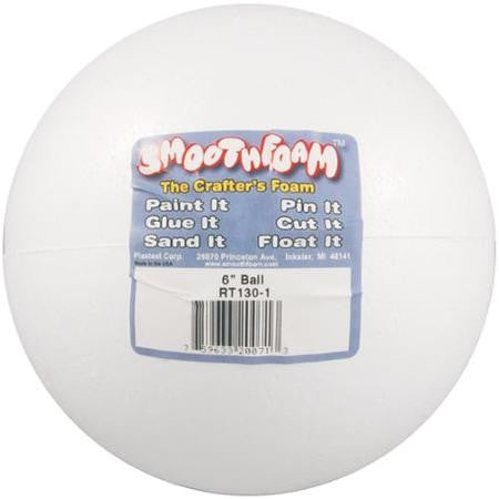 Plasteel Corp BALLS Smooth Foam White 1pc 6&quot;