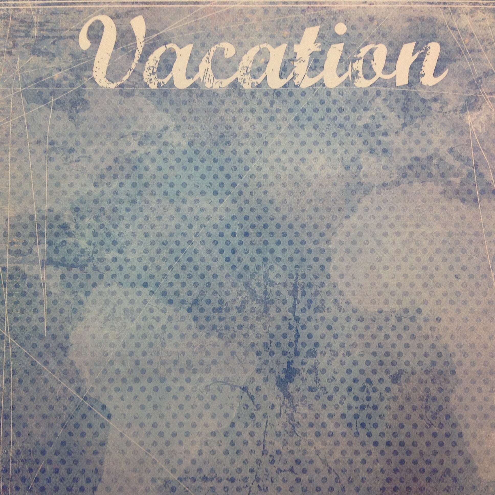 Scrapbook Customs VACATION SCRATCHY BLUE 12&quot;X12&quot; Paper - Scrapbook Kyandyland