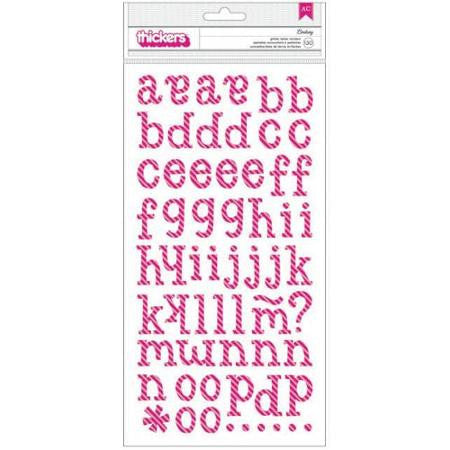 American Crafts Thickers LINDSAY Pink Glitter Letters Stickers - Scrapbook Kyandyland