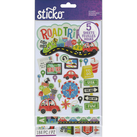 Sticko ROAD TRIP Flip Pack Glitter Stickers Las Vegas Scrapbook Store