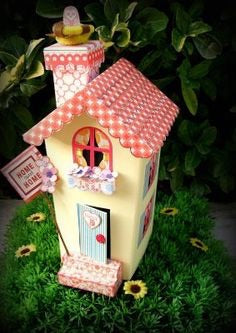 Doodlebug Plain &amp; Simple LARGE CHIPBOARD HOUSE Scrapbooksrus