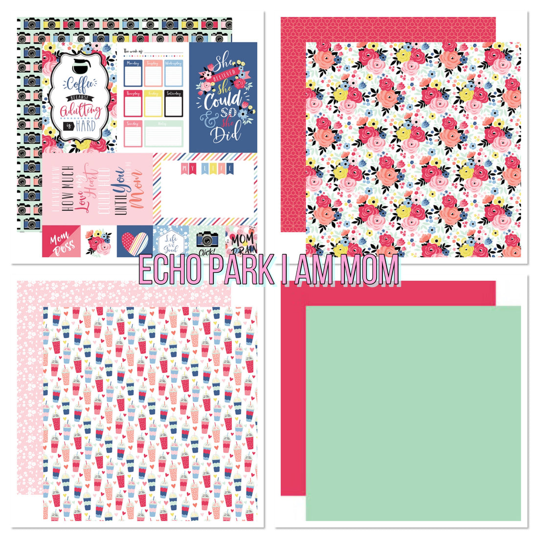 Echo Park I AM MOM 12x12 Scrapbook Paper Kit 8pc