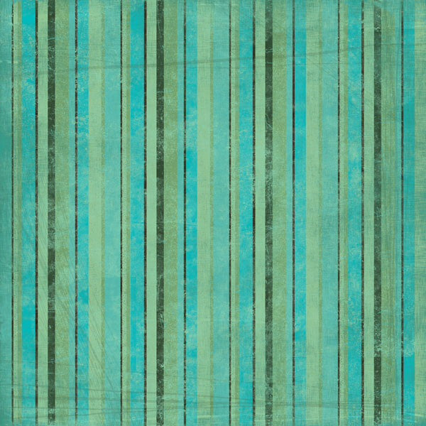 Scrapbook Customs TROPICAL STRIPE- GREEN 1 Sheet Scrapbook Paper 12&quot;X12&quot; - Scrapbook Kyandyland