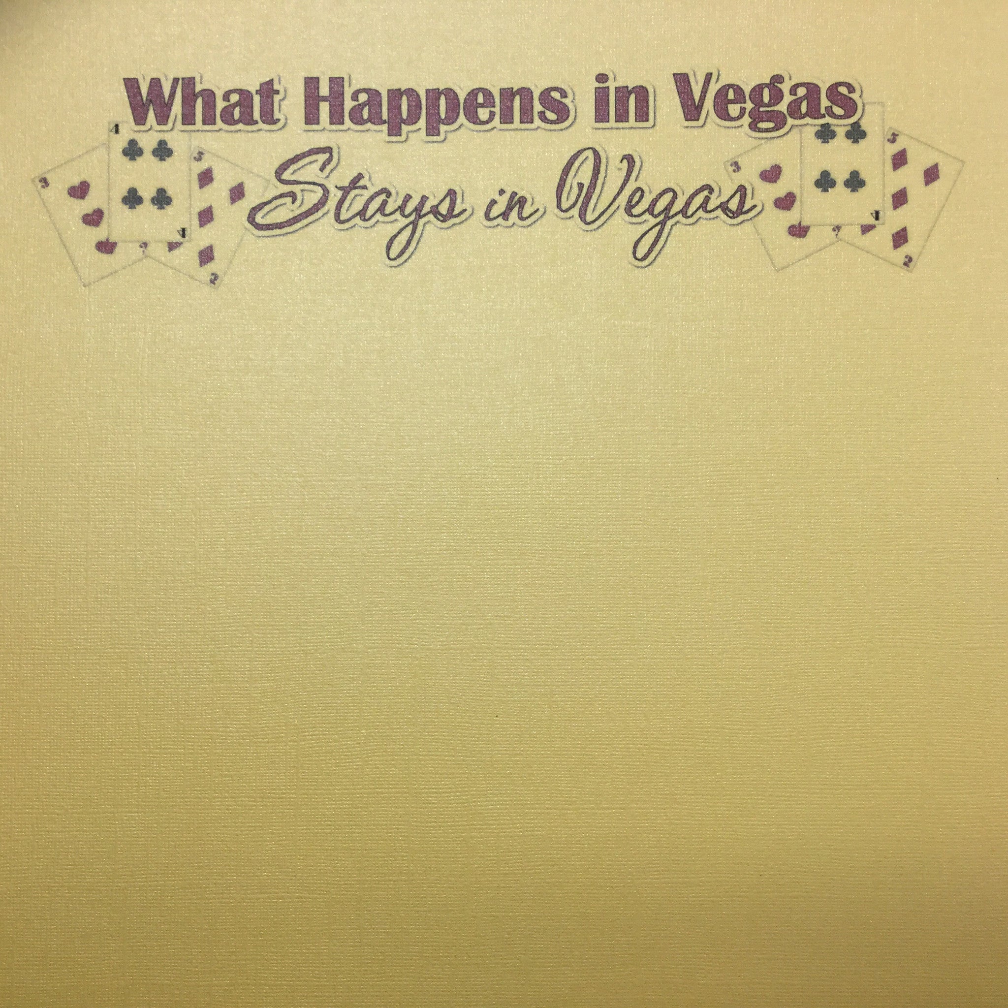 What Happens In Vegas 12x12 Scrapbook Bling Paper