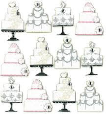 Ek Success WEDDING CAKE Jolee's 3D Stickers 12pc - Scrapbook Kyandyland