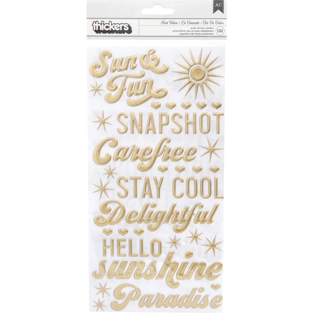 Thickers Dear Lizzy Here &amp; Now HEAT WAVE Puffy Phrase Stickers