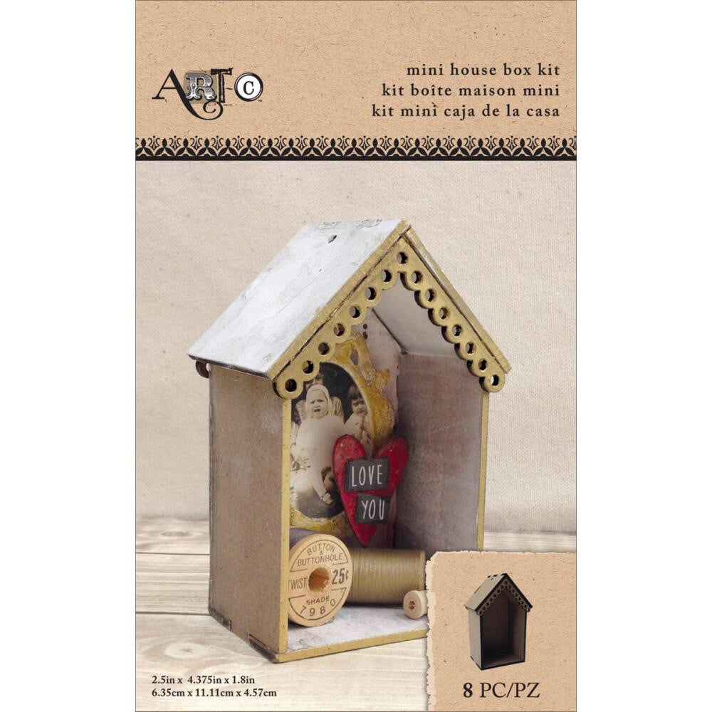 Art-C Mini House Shadow Box Kit Masonite 8pc