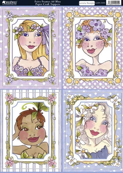 Kanban FAIRY FRAMES A6 BLUE DieCut Card Topper - Scrapbook Kyandyland