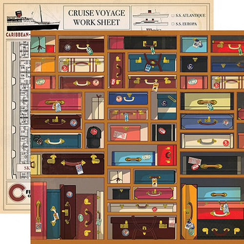 Carta Bella Let’s Cruise BAGGAGE 12"x12" Paper