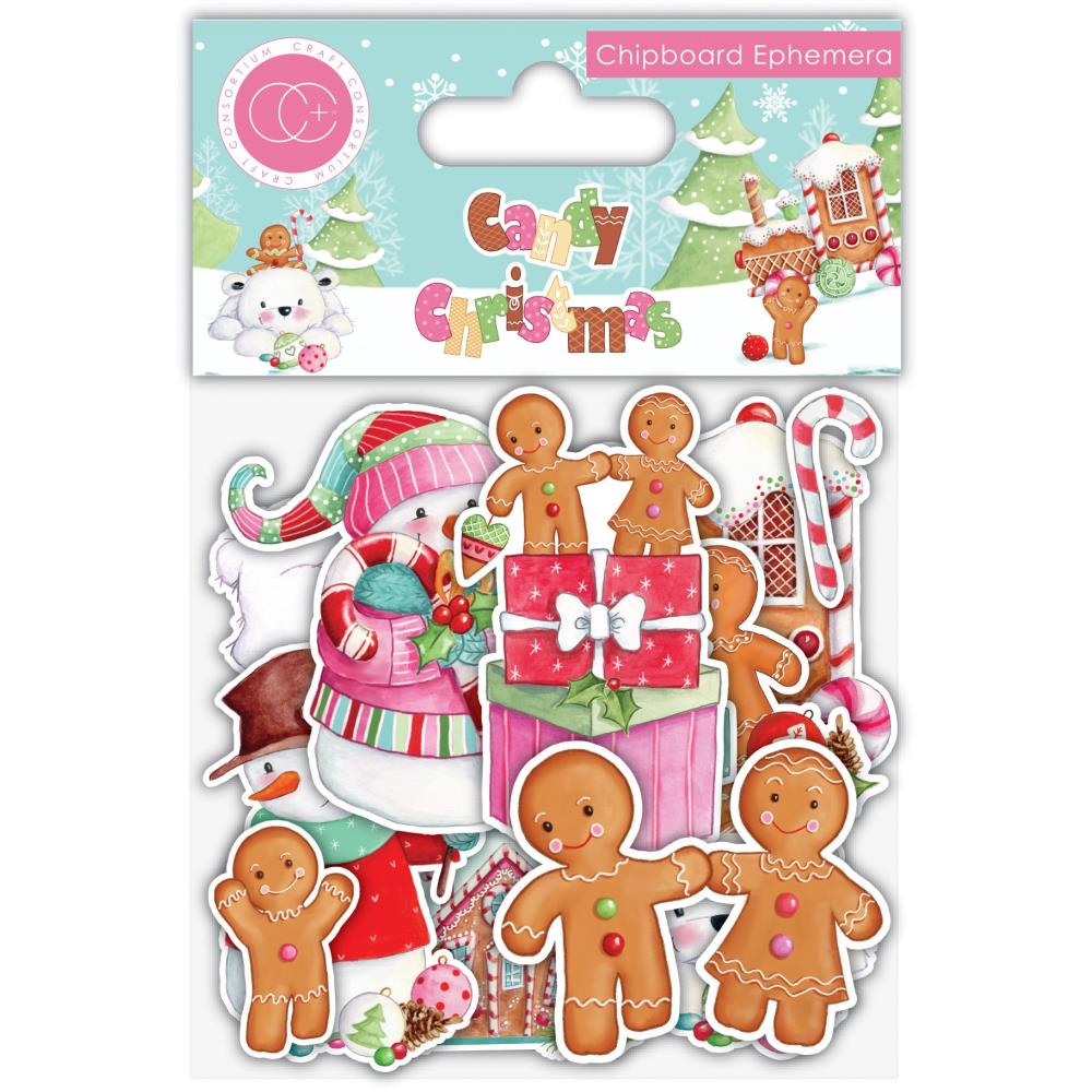 Craft Consortium Candy Christmas CHIPBOARD EPHEMERA
