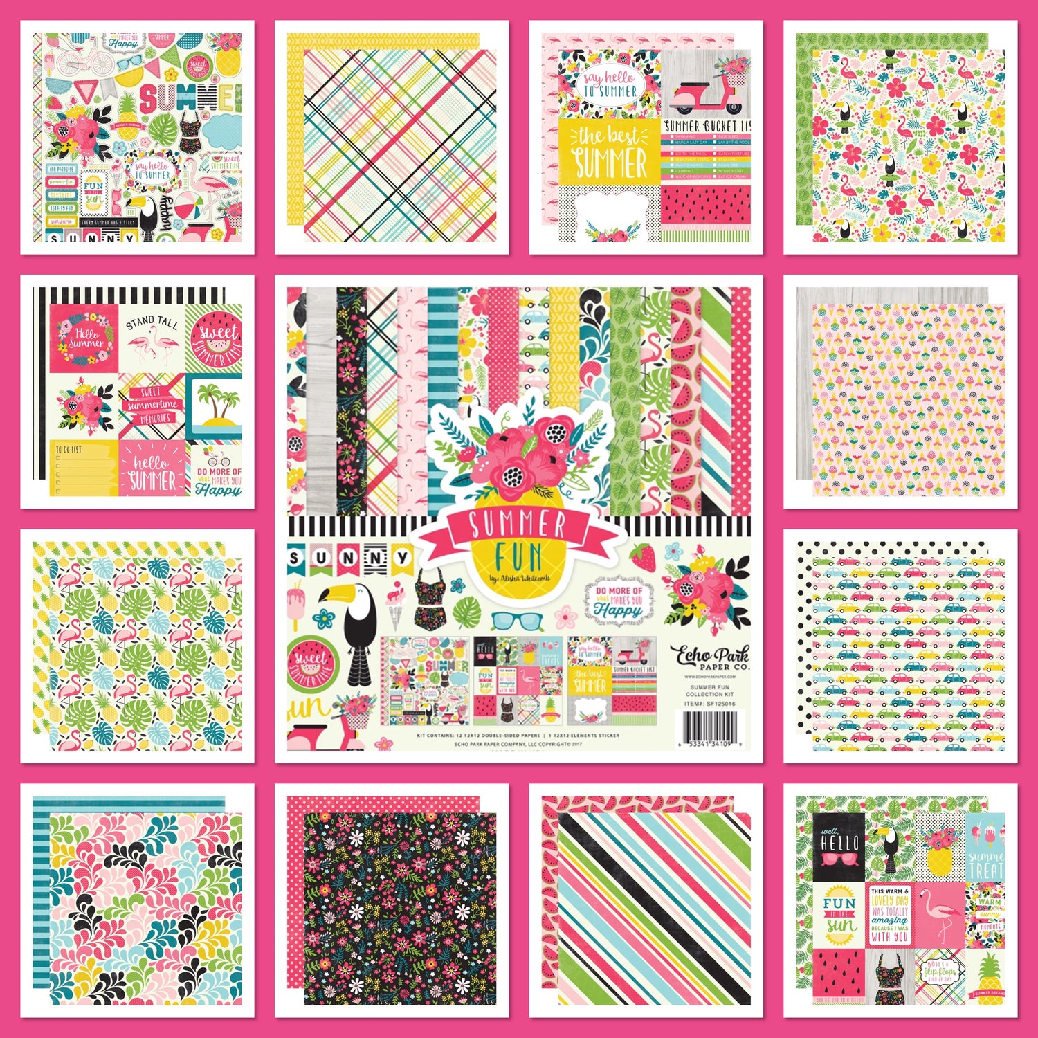 Echo Park SUMMER FUN Collection Kit 12&quot;X12&quot;