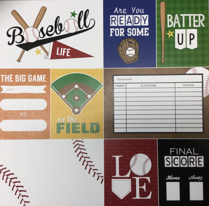 BASEBALL LIFE KIT 12&quot;X12&quot; Scrapbook Paper 12 Sheets