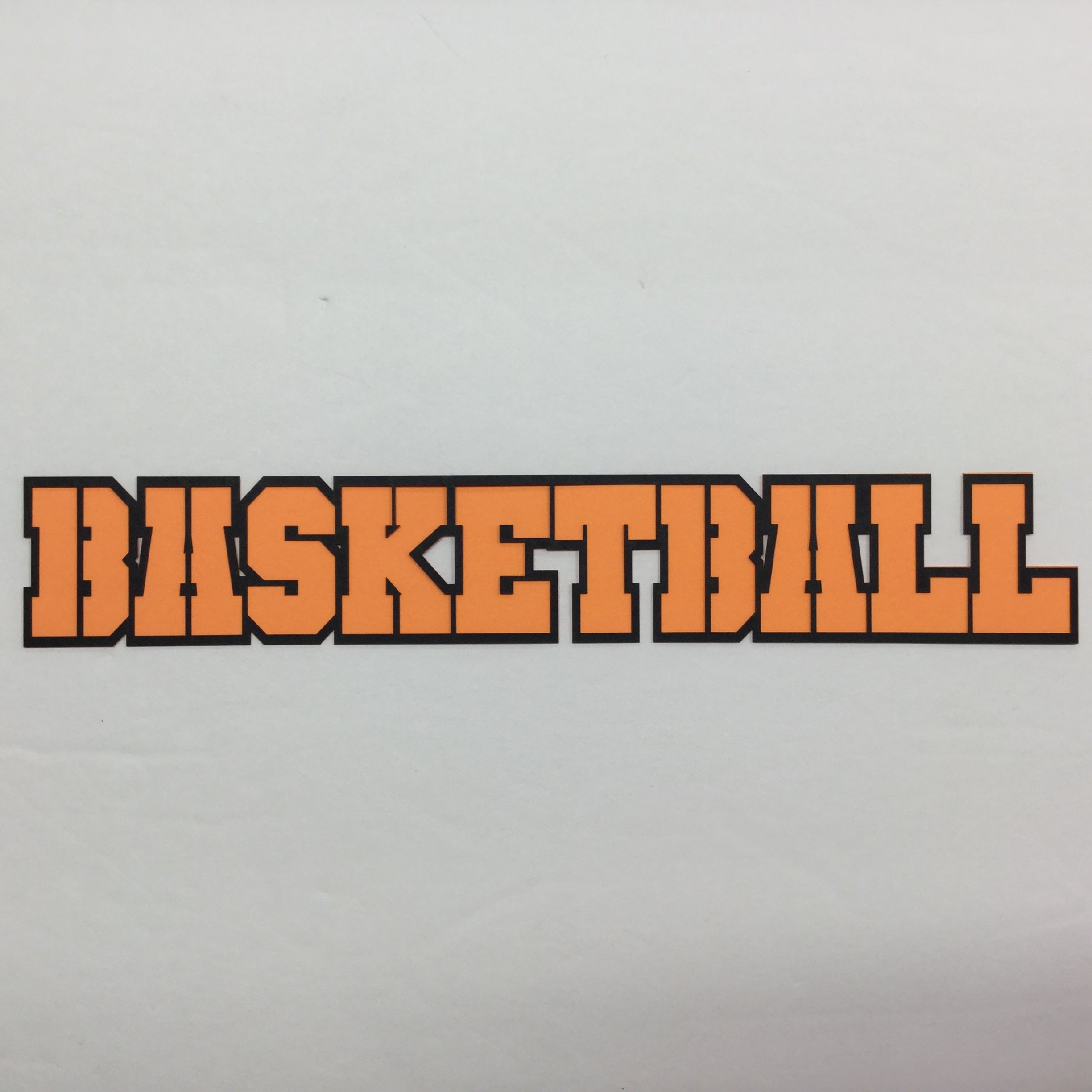 BASKETBALL Title Silhouette Black Laser Die Cut 2pc Scrapbooksrus