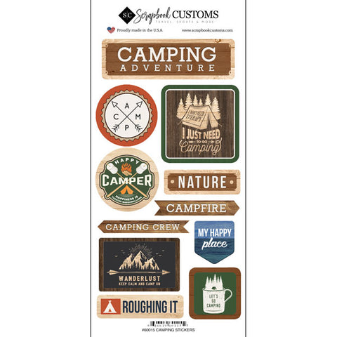 CAMPING LIFE IS BETTER Outdoor Fun Stickers 11pc