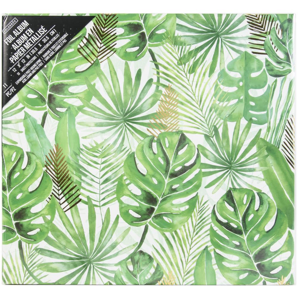 Colorbok TROPICAL LEAF Foil Scrapbook 12&quot;X12&quot; Post Album Scrapbooksrus