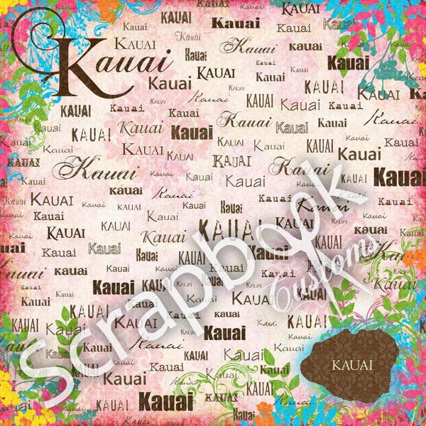 HAWAII KAUAI PARADISE 12&quot;X12&quot; Scrapbook Customs Paper