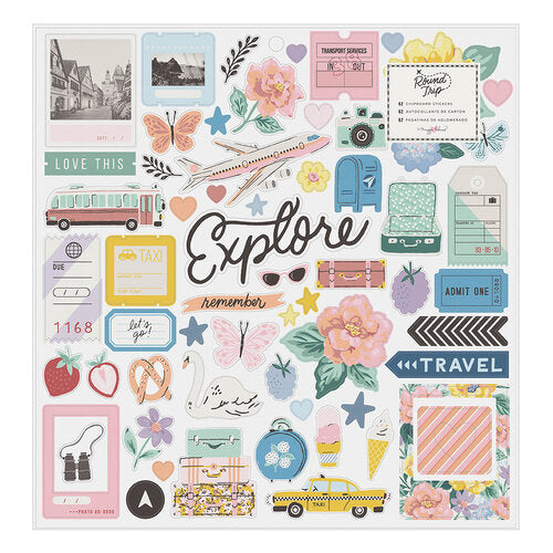 Maggie Holmes Round Trip 12"X12" CHIPBOARD STICKERS