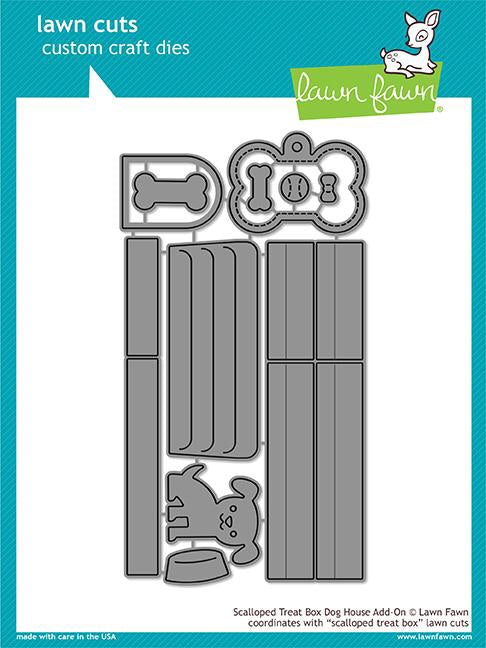 Lawn Fawn Cuts Scalloped Treat Box DOG HOUSE Custom Craft Die 11pc