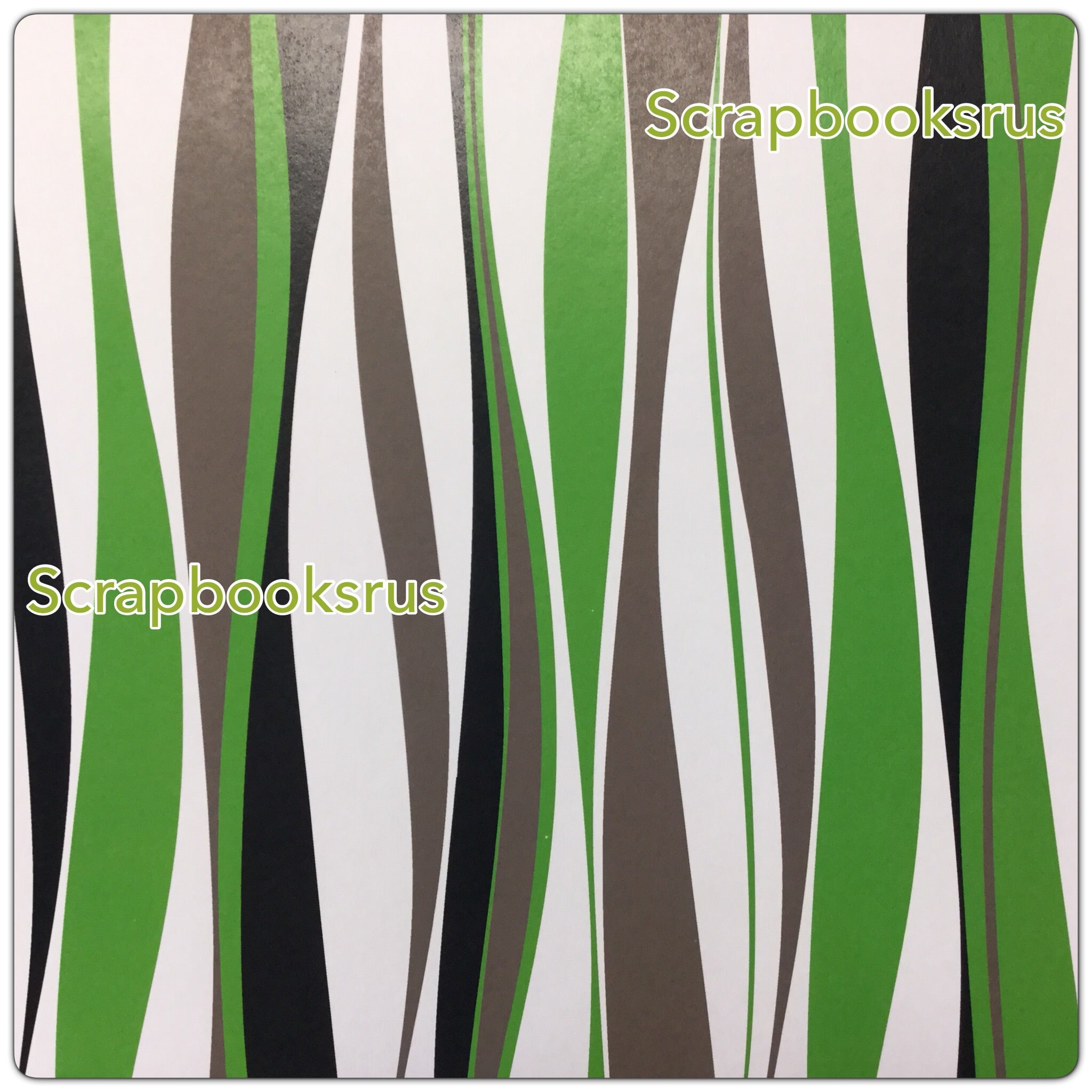 Retro Green Black Stripes @scrapbooksrus