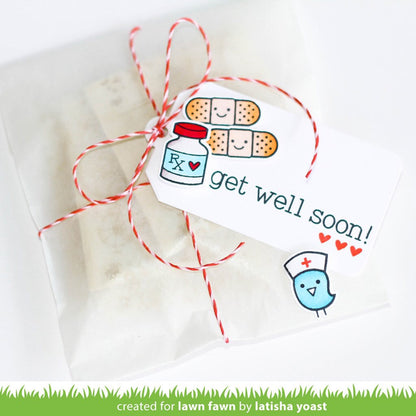 Lawn Fawn GET WELL SOON Clear Stamps 8pc