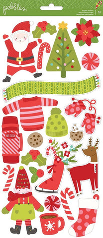 Pebbles HOLLY JOLLY Icon & Phrases Stickers 68pc 733124